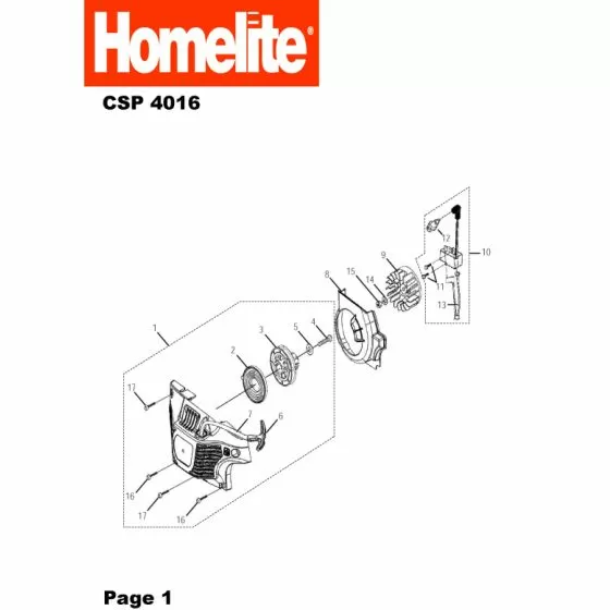 Homelite CSP4016  Discontinued Spare Part Type: 5134000043